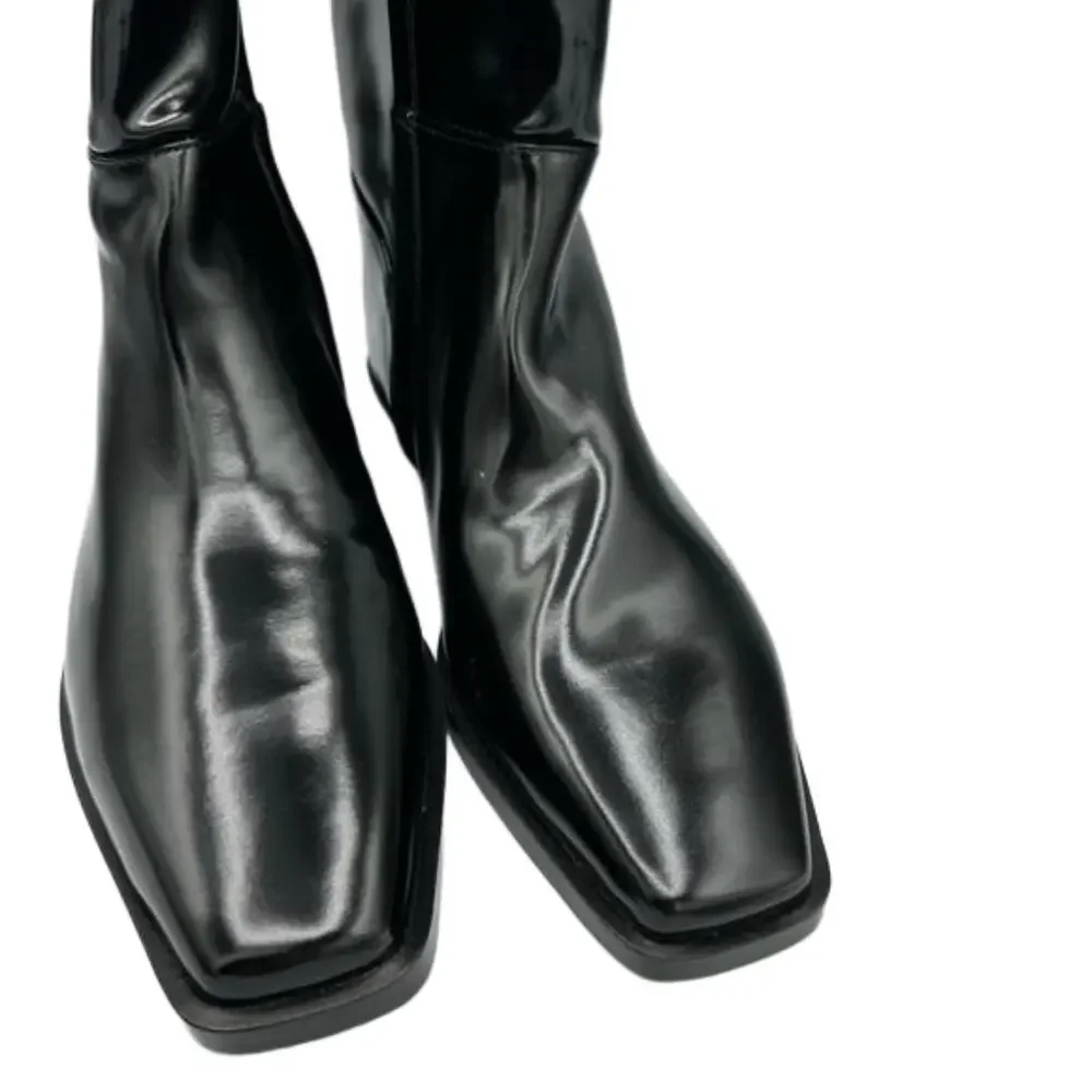 SAM EDELMAN Cesar Riding Boots women’s size 7.5 Black real & faux leather NWOB